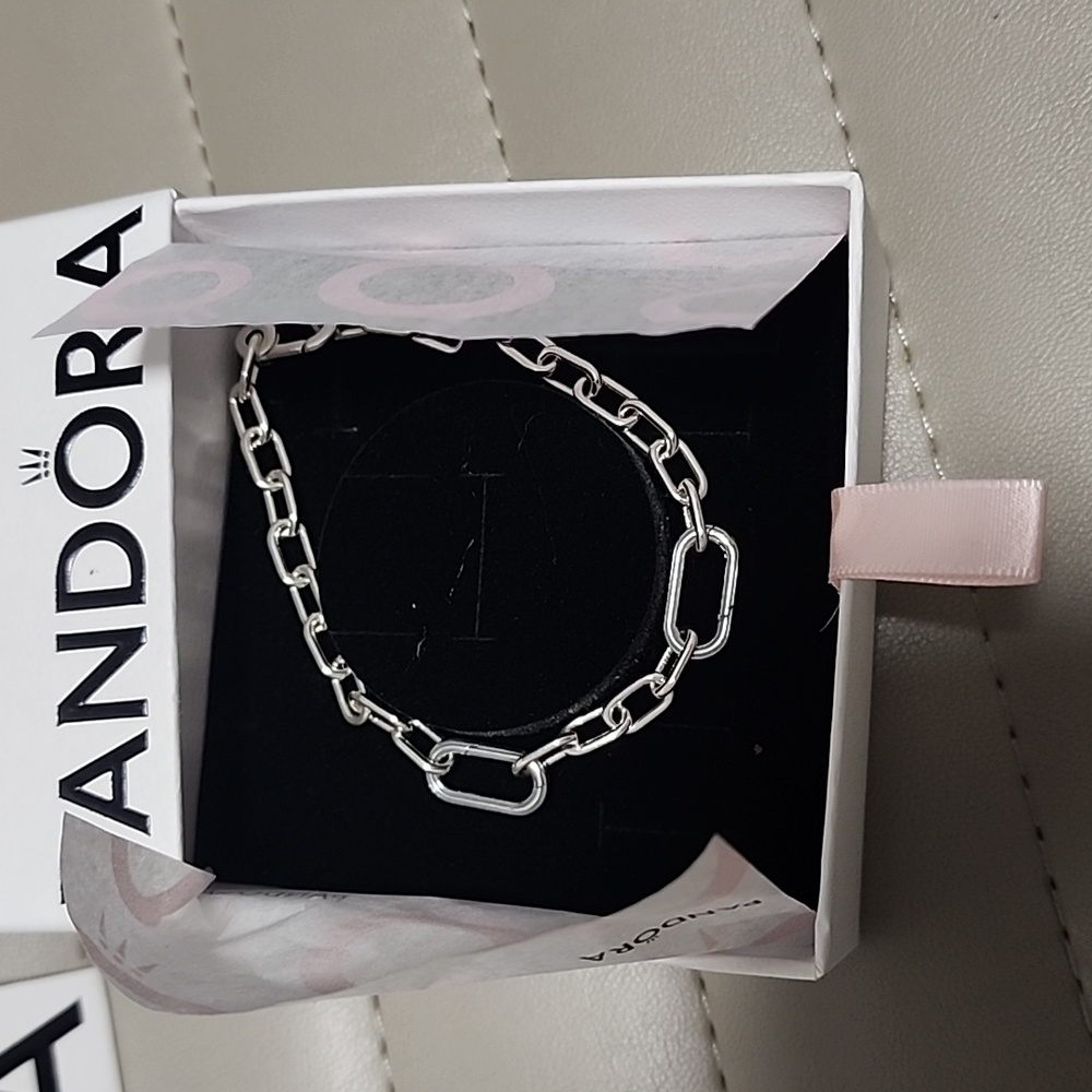 New PANDORA ME Sterling Silver Link Chain Bracelet 8” Charm Compatible Unisex - Picture 9 of 12